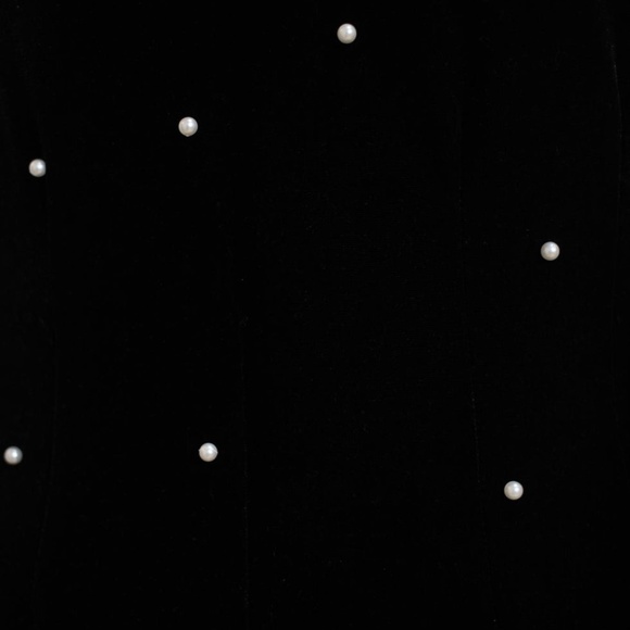 COPY - Eva Franco Anthropologie Black Velvet Pearl Wide Leg V Front Sleeveless … - Picture 4 of 6